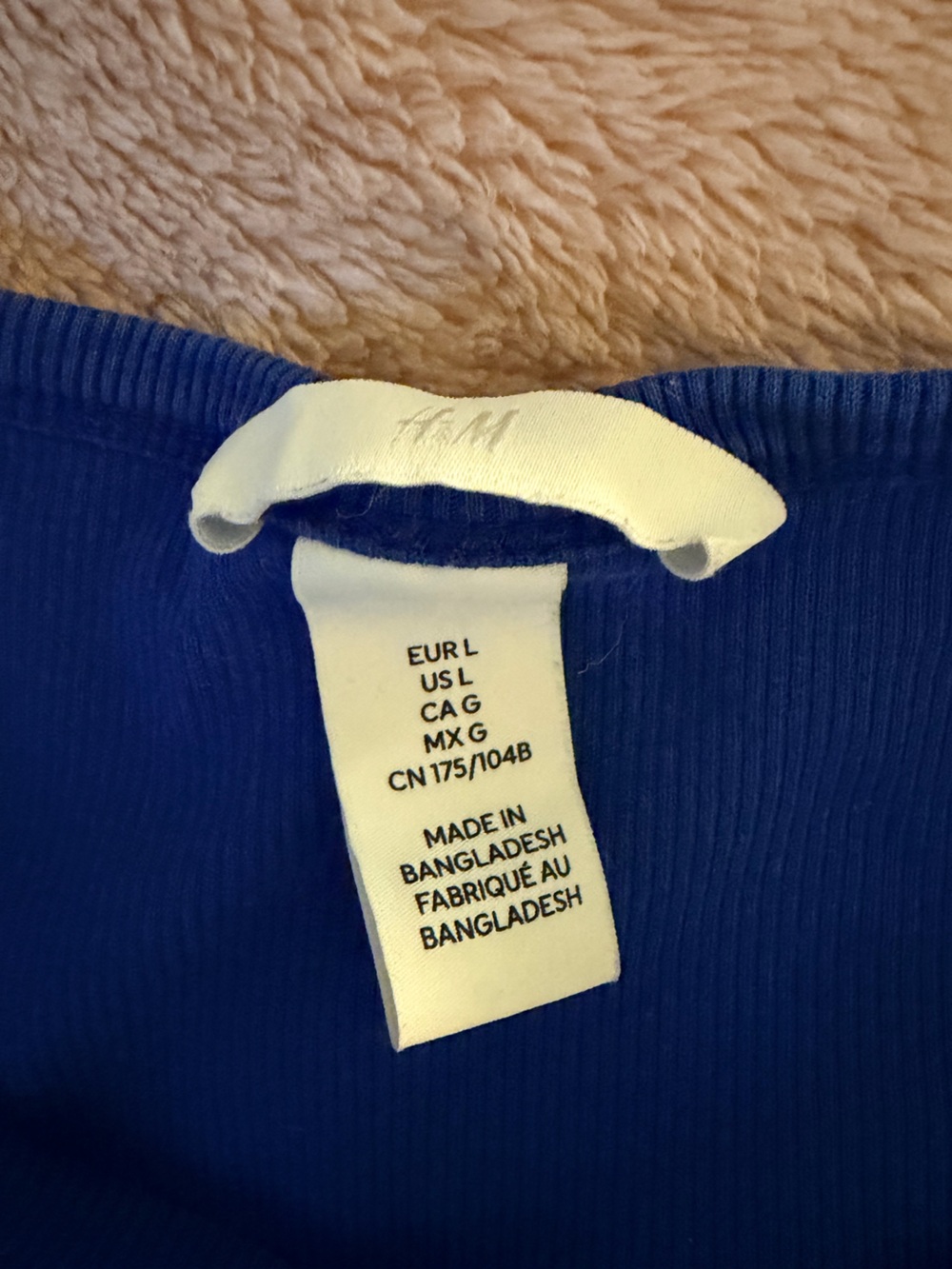 H&M Royal Blue Ribbed Crop Tank - Picture 2 of 2